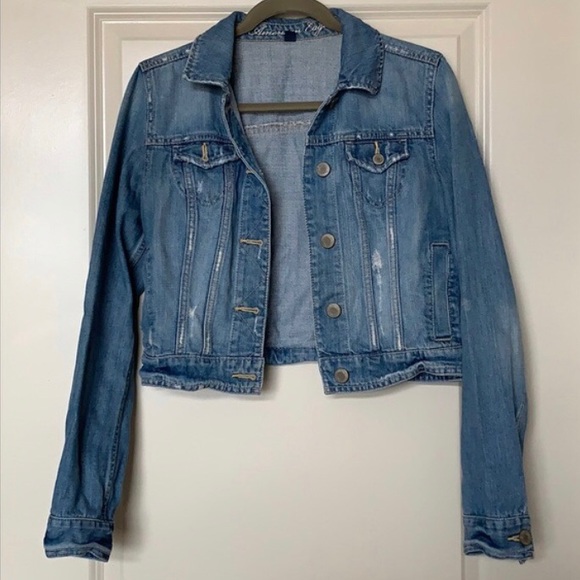 American Eagle Cropped Jean Jacket - Picture 2 of 2